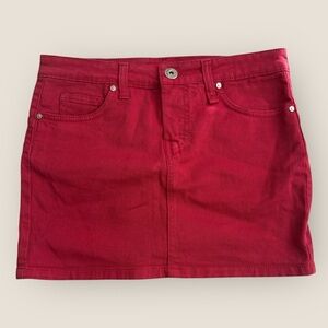 Fiorucci | Red Denim Mini Skirt | Size 26 | NWT